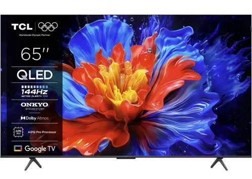 Televizor QLED TCL 165 cm (65inch) 65P8K, Ultra HD 4K, Smart TV, WiFi, CI+