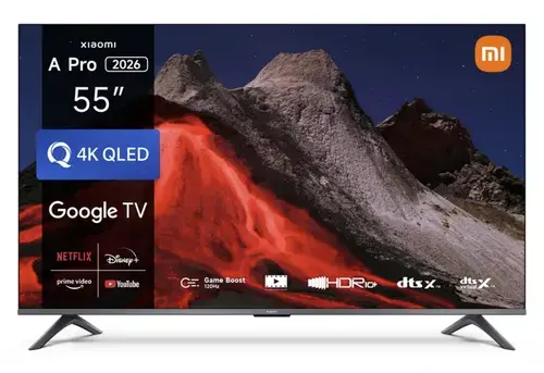 Televizor QLED Xiaomi 139 cm (55inch) A Pro, Ultra Hd 4K, Smart TV, WiFi