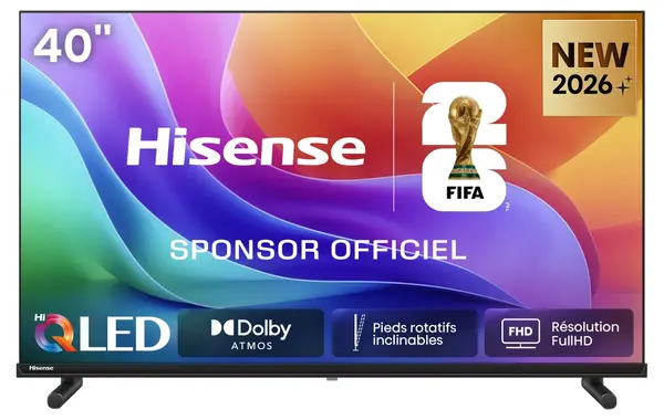 Televizor Smart Hisense - 40A5S, 40", QLED, FHD, negru