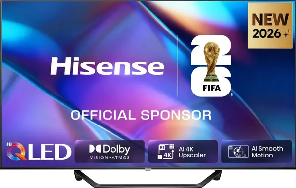 Televizor Smart Hisense - 43A7S, 43", QLED, 4K Ultra HD, Game Mode Plus VRR, Unibody Slim, Dolby Vision IQ-Atmos 2x7W, negru