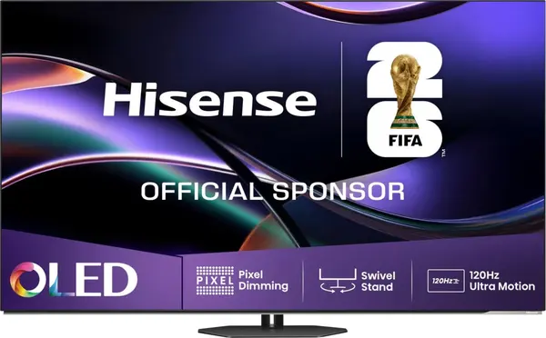 Televizor smart Hisense - 55A85Q, OLED, 55'', 4K UHD, Anti-Reflection, 120Hz Ultra Motion AI, 2x15W, Dolby Vision-Atmos, negru