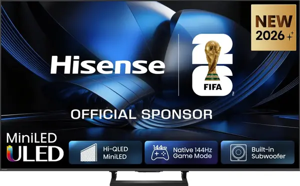 Televizor Smart Hisense - 55U7SE, 55", MiniLED, 4K, 144Hz AMD FreeSync PPro, Hi-View AI Engine Pro, Tuned by Devialet 2x10W+20W Subwoofer, Black