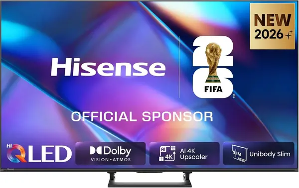 Televizor Smart Hisense - 65A7S, 65", QLED, 4K, AI Smooth Motion, AI Light Sensor, Game Mode Plus VRR, 2x10W Dolby Atmos-Vision, negru