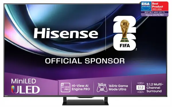 Televizor smart Hisense - 65U7Q_PRO, 65'', MiniLED PRO AI, 4K, 165Hz, HDR10+, negru