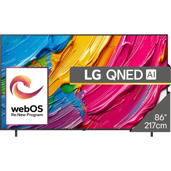 Televizor Smart LG QNED 86QNED80A3A, 218 cm, Ultra HD 4K, Negru, Clasa E