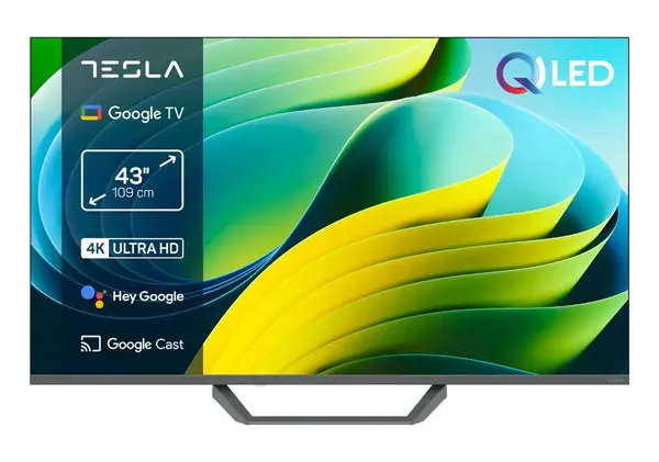 Televizor smart living Tesla Q43E655GUS, QLED, 4K UHD, 43 inch, Google TV, HDR10, Dolby Vision, Google Cast, Bluetooth, 3xHDMI, 2xUSB