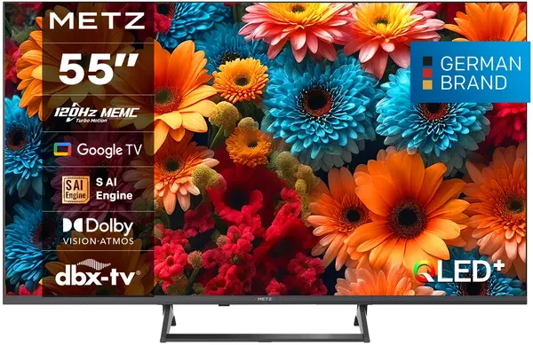 Televizor smart METZ - 55MQF7500Z, 55'', QLED+, 4K UHD, 120Hz, Dolby Vision-Atmos, Google TV, negru