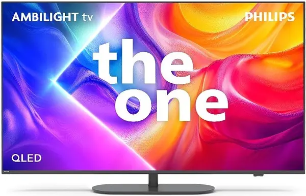 Televizor Smart Philips - The One 55PUS9010, 55", 4K QLED, Native 120Hz/până la VRR 144Hz, HDMI 2.1, Ultra HD, P5 Perfect Picture, AMBILIGHT, Dolby Atmos-Vision, 4x10W, negru