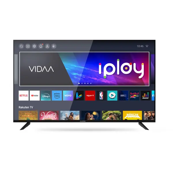Televizor Smart QLED, AllView 55iPlay6200-U, 139 cm, Ultra HD 4K, Dolby Audio, Negru, Clasa E