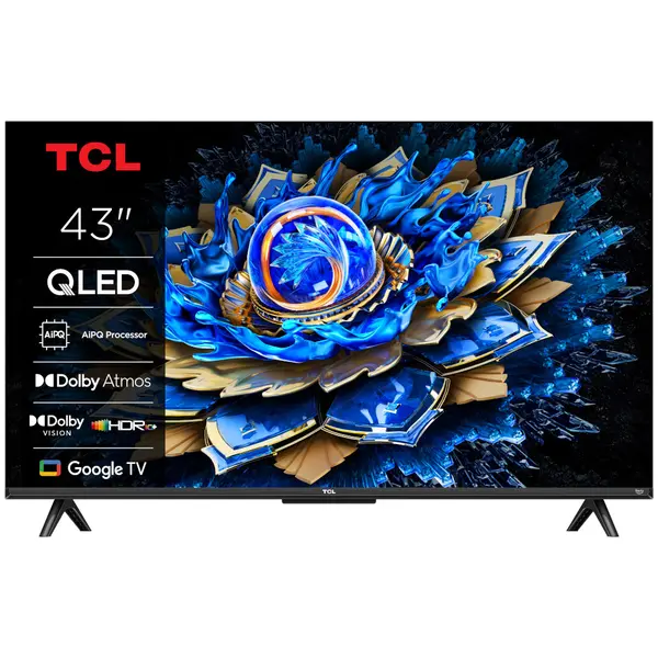 Televizor Smart TCL 43T69C, 108 cm, QLED, Ultra HD 4K, Clasa G