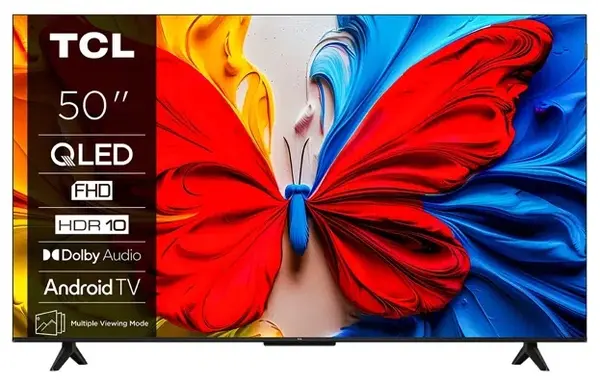 Televizor smart TCL - 50S5L, 50'', 2K, QLED, HDR10, Dolby Audio 2x10W, Slim design, Android TV, negru