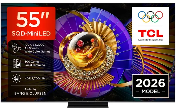 Televizor Smart TCL 55C7L - 55", 4K Ultra HD, SQD-Mini LED, 144Hz, Google TV, Audio by Bang & Olufsen