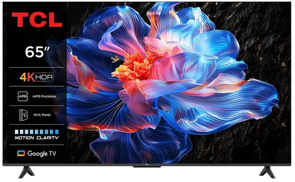 Televizor smart TCL - 65P6K, 65", 4K UHD, DLED, AiPQ CPU, Google TV, Dolby Audio 20W, Black