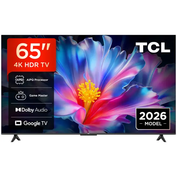 Televizor Smart TCL 65P6L, 164 cm, Ultra HD 4K, Google TV, Clasa E