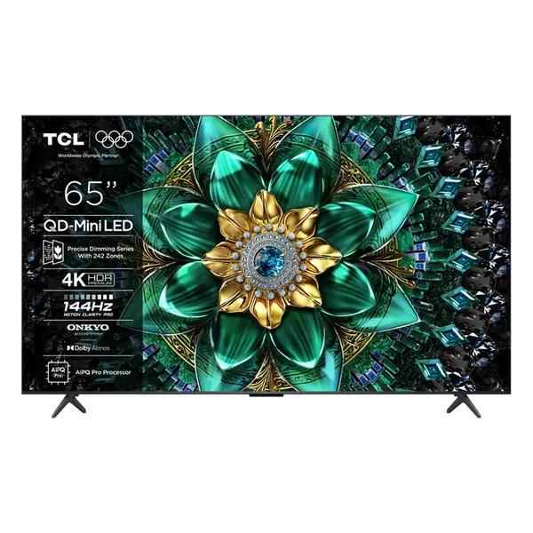 Televizor smart TCL - 65Q6C, 65'', 4K, QD-Mini LED, AMD FreeSync Pro 144Hz, ONKYO 2.1 2x10W+SubWoof.1x20W, 93% DCI-P3, Google TV, negru