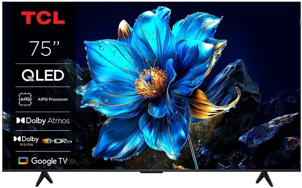 Televizor smart TCL - 75P79K, 75'', QLED, 4K, HDR10+, Bionic Color, 93% DCI-P3, Dolby Vision-Atmos, 2x10W+20W, negru