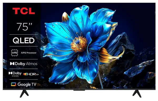 Televizor smart TCL - 75P7K, 75'', QLED, 4K, Google TV, negru