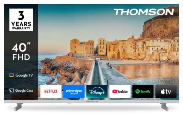 Televizor smart Thomson - 40FG2S15W, 40'', 2К, FHD, DLED, Google TV, 2x8W Dolby Audio, alb