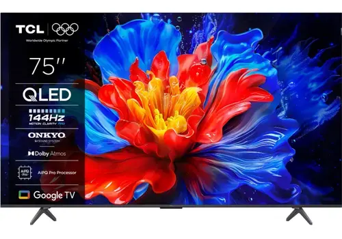 Televizor TCL QLED 75P8K, 189 cm, Smart Google TV, 4K Ultra HD, 100Hz, Clasa F (Model 2025)
