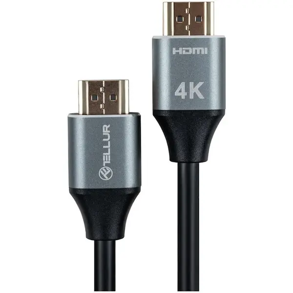 Tellur Cablu Tellur HDMI 2.0, 4K, 18Gbps, tata-tata, Ethernet, aurit, 1.5 m, negru
