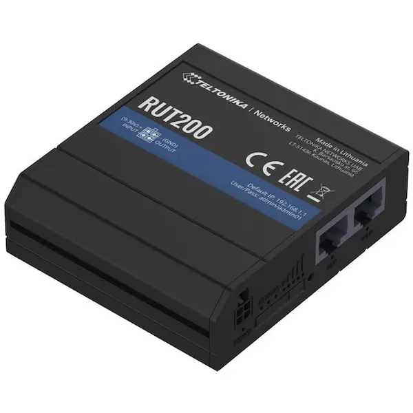 TELTONIKA Router industrial, Teltonika, 200 LTE/4G/3G/2G, Negru/Albastru