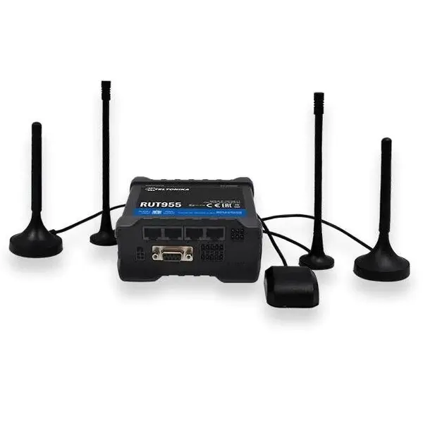 TELTONIKA Router Professional Teltonika RUT955, 4G (LTE), VPN, 2x SIM, RS-232/485, 4x LAN, WiFi 802.11 b/g/n + 2x Antena WiFi + 2x Antena LTE + GPS/Glonass Antena