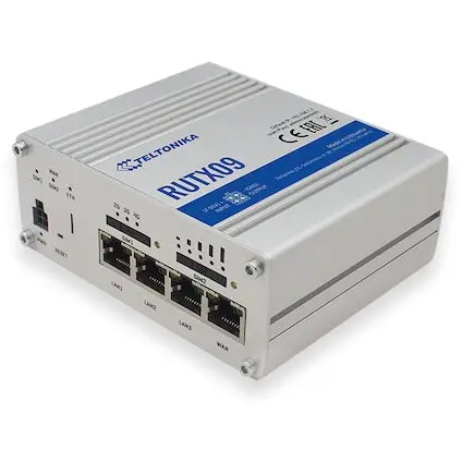 TELTONIKA Router Professional Teltonika RUTX09, 4G (LTE) dual SIM, WiFi, 4 x 10/100/1000 Mbps, VPN, GPS, MODBUS