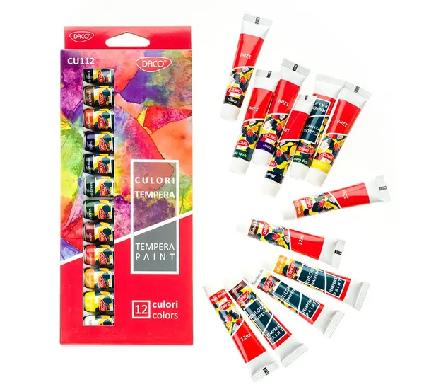 Tempera 12culori x 12ml, Daco