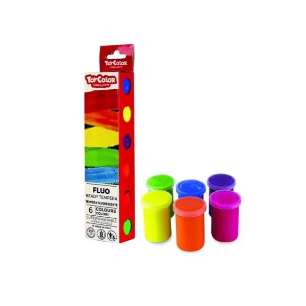 Tempera fluorescenta Toy Color 25 ml 6 culori Tempera fluorescenta Toy Color 25 ml 6 culori