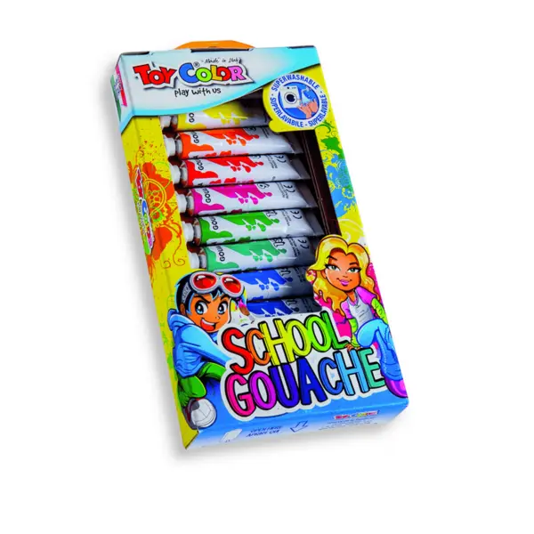Tempera la tub Toy Color, 7.5 ml, 12 culori Tempera la tub Toy Color, 7.5 ml, 12 culori