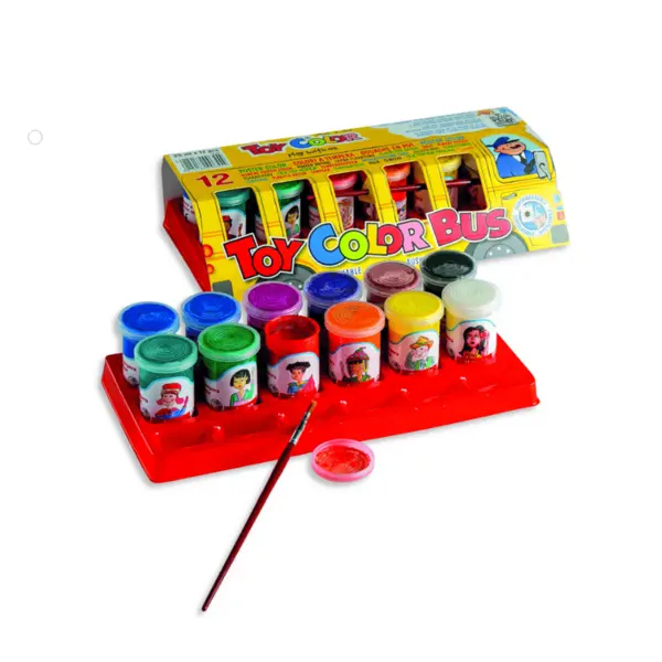 Tempera la tub Toy Color Autobuzul Culorilor 25 ml 12 culori Tempera la tub Toy Color Autobuzul Culorilor 25 ml 12 culori