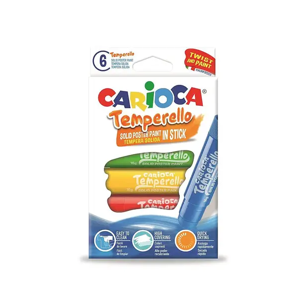 Tempera solida Carioca Temperello 6 bucati Tempera solida Carioca Temperello 6 bucati