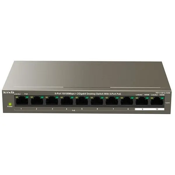 tenda Tenda TEF1110P-8-102W 8 X 10/100Mbps PoE + 2 Gigabit