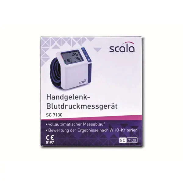 Tensiometru digital automat pentru incheietura ultra-subtire 2x50 memorii indicator OMS detectie aritmii SCALA