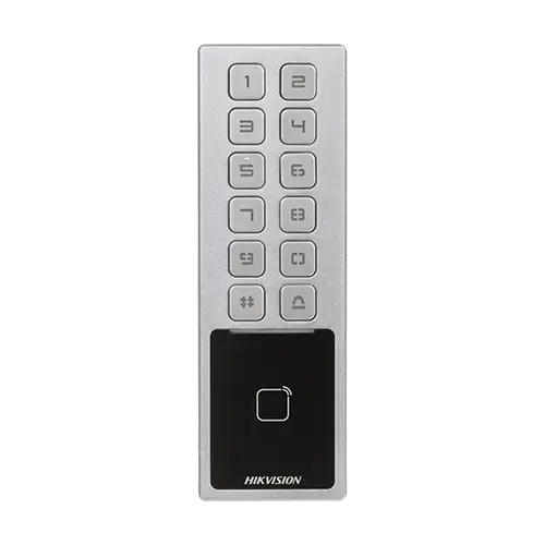 Terminal control acces cu tastatura, card M1, Bluetooth, Wi-Fi, Alarma - Hikvision DS-K1T805MBWX