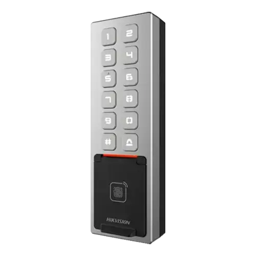 Terminal control acces, PIN/Card M1/amprenta/bluetooth, Wiegand, Wi-Fi, RS485, Alarma, IK08 - HIKVISION DS-K1T805MBFWX