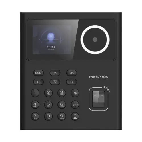 Terminal standalone control acces cu Recunoastere faciala, Amprenta, Card MIFARE si PIN, camera 2MP, ecran LCD color 2.4 inch - Hikvision - DS-K1T320MFWX