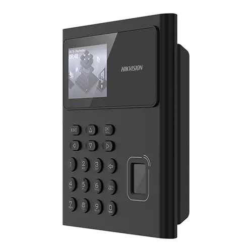 Terminal standalone IP de pontaj, LCD 2.4inch, cititor Amprenta, Card Mifare, Wi-Fi - HIKVISION DS-K1T8005MFWX-B-S