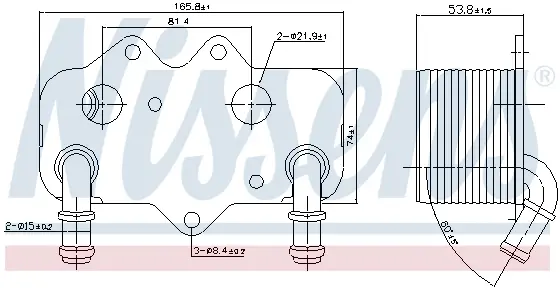 Termoflot radiator ulei (165,8x74x53,8) OPEL ASTRA G, SIGNUM, SINTRA, VECTRA B, VECTRA C, VECTRA C GTS, ZAFIRA A; SAAB 9-3, 9-5 2.0D 2.2D intre 1996-2015