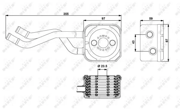 Termoflot radiator ulei (98x58x99, cu garnitura) SEAT LEON, TOLEDO II; SKODA OCTAVIA II; VW BORA, GOLF IV, LUPO 1.4 1.6 intre 1999-2006
