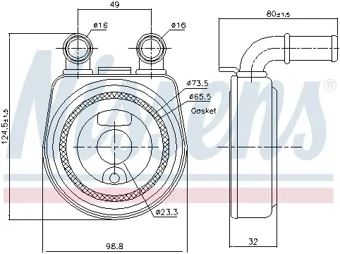 Termoflot radiator ulei (automatic manual; cu garnitura) CITROEN BERLINGO, XSARA; PEUGEOT 206, 306, PARTNER, PARTNERSPACE 1.9D 2.0 intre 1996-2015
