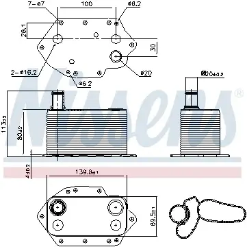 Termoflot radiator ulei BMW Seria 3 (E46), 3 (E90), 3 (E91), 3 (E92), 3 (E93), 5 (E60), 5 (E61), 6 (E63), 6 (E64), 7 (E65, E66, E67), X3 (E83), X5 (E53), X5 (E70), X6 (E71, E72) 2.5D 3.0D intre 2002-2