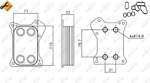 Termoflot radiator ulei (cu garnitura) ALFA ROMEO MITO; FIAT DOBLO, DOBLO CARGO, GRANDE PUNTO, IDEA, LINEA, PUNTO EVO, STRADA; LANCIA MUSA, YPSILON; OPEL ASTRA H, ASTRA H GTC, CORSA D 1.3D 1.4 dupa 20