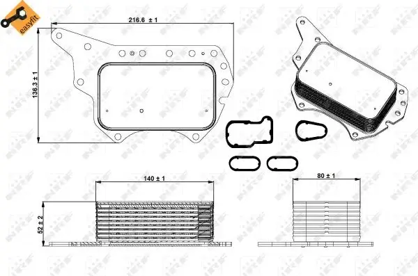 Termoflot radiator ulei (cu garnitura) MERCEDES VITO MIXTO (W447), VITO TOURER (W447), VITO (W447); NISSAN QASHQAI I, QASHQAI II, X-TRAIL; OPEL VIVARO B; RENAULT ESPACE V, FLUENCE, GRAND SCENIC III 1.