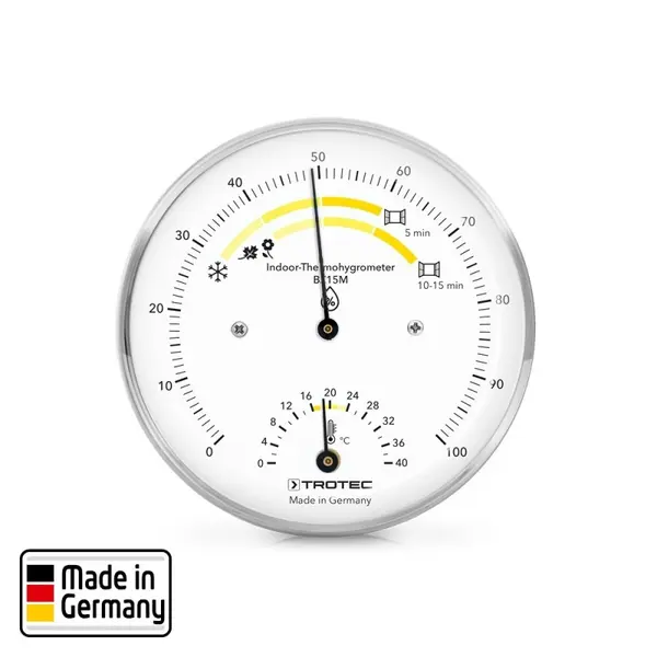 Termohigrometru Trotec BZ15M, Scala de culori, Exactitate temperatura: ±2 °C, Exactitate umiditate relativa: max. ±3 % u.r.