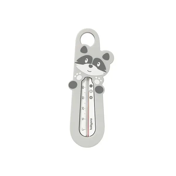Termometru plutitior de baie, BabyOno, Model panda, Fara mercur, 23x10 cm, Gri