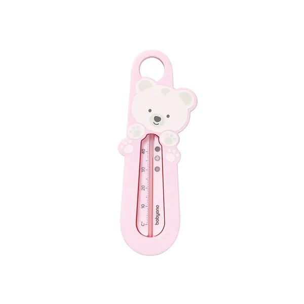 Termometru plutitior de baie, BabyOno, Model ursulet, Fara mercur, 23x10 cm, Roz