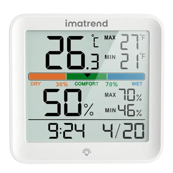 Termometru si Higrometru Digital IMA Trend YG5275 – Ecran 3.7 inch, Touch, Indicator Comfort