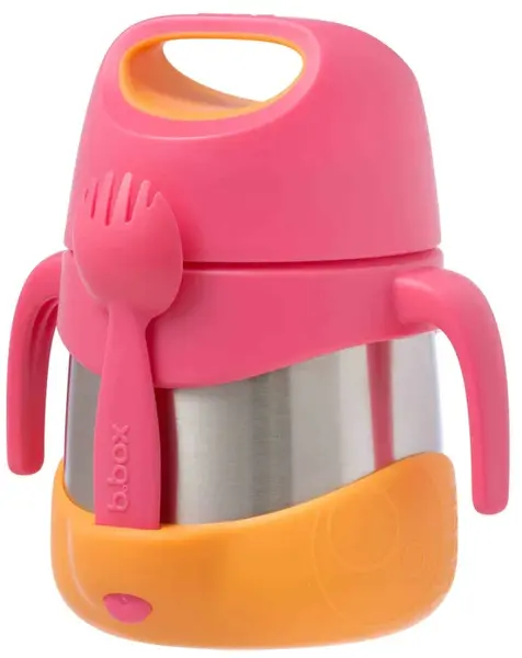 Termos alimentar cu ustensile b.box - 335 ml, Strawberry Shake