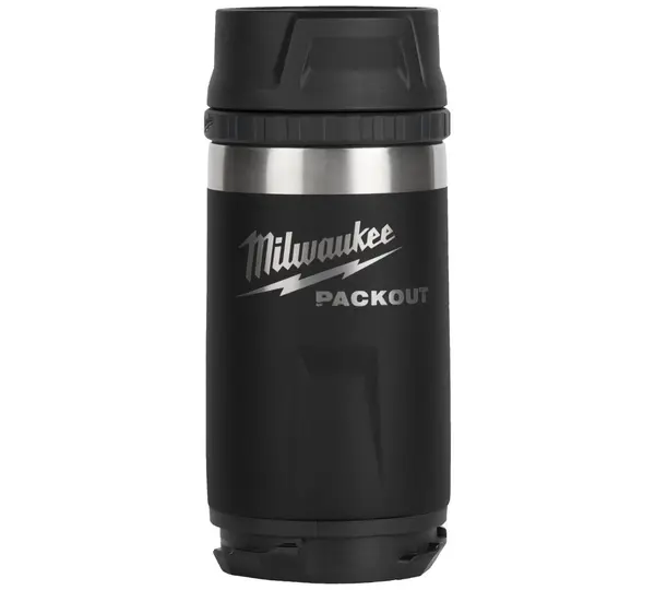 Termos Milwaukee PACKOUT BOTTLE, 355ml, otel inoxidabil 18/8, izolatie in vid, neagra, 4932498978